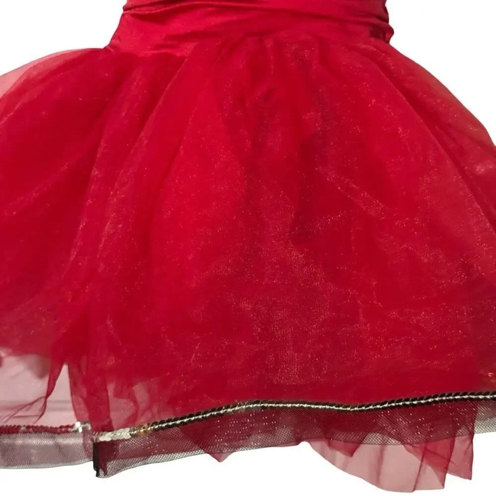 Weissman Moses 14939 Showtime Velvet Bodice Dance Black Red Pageant sz L C